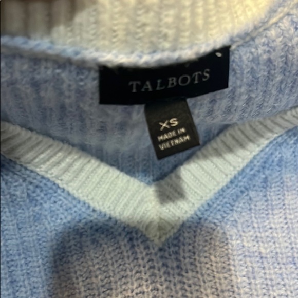 Talbots blue and white neck lightweight sweater size xs - Picture 3 of 7